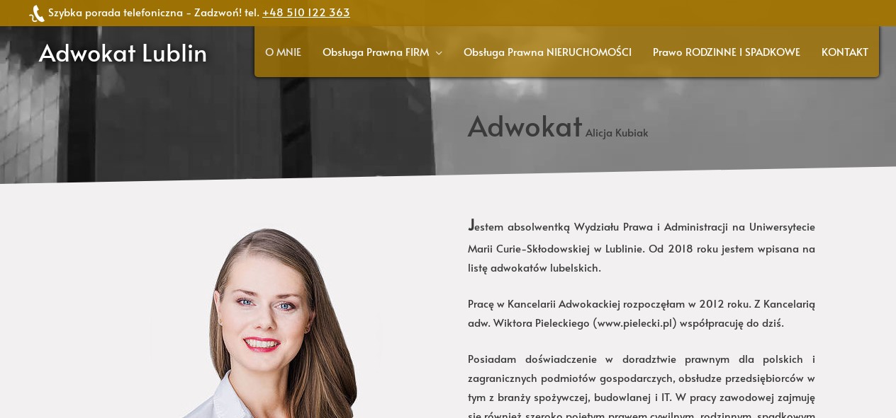 Adwokat Lublin prawnik Alicja Kubiak