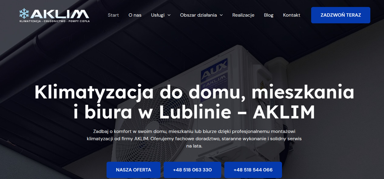 AKLIM – Montaż, instalacja klimatyzacji do domu, mieszkania i biura – Lublin