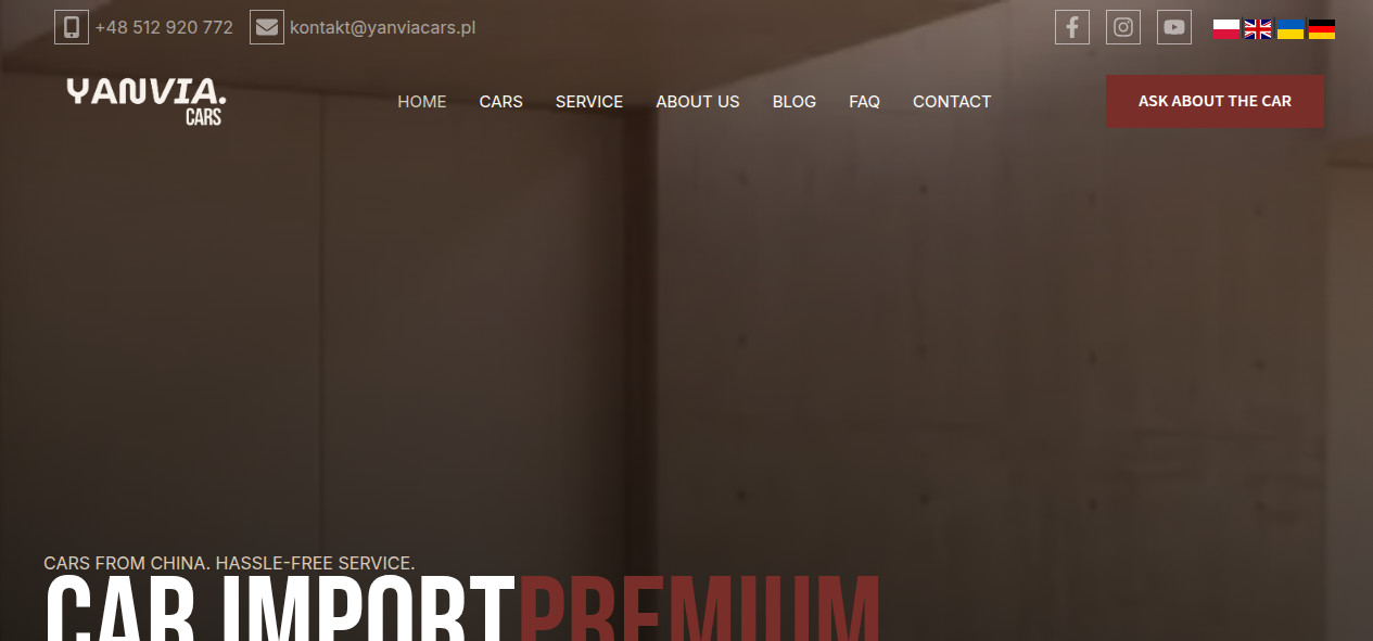 Import samochodów premium z Chin – Yanvia Cars